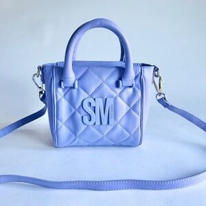 Steve Madden Lavender Polyurethane Quilted Leather Small Crossbody Shoulder Bag